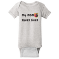 Jersey College Toddler My Mom Saves Lives Crest Onesie
