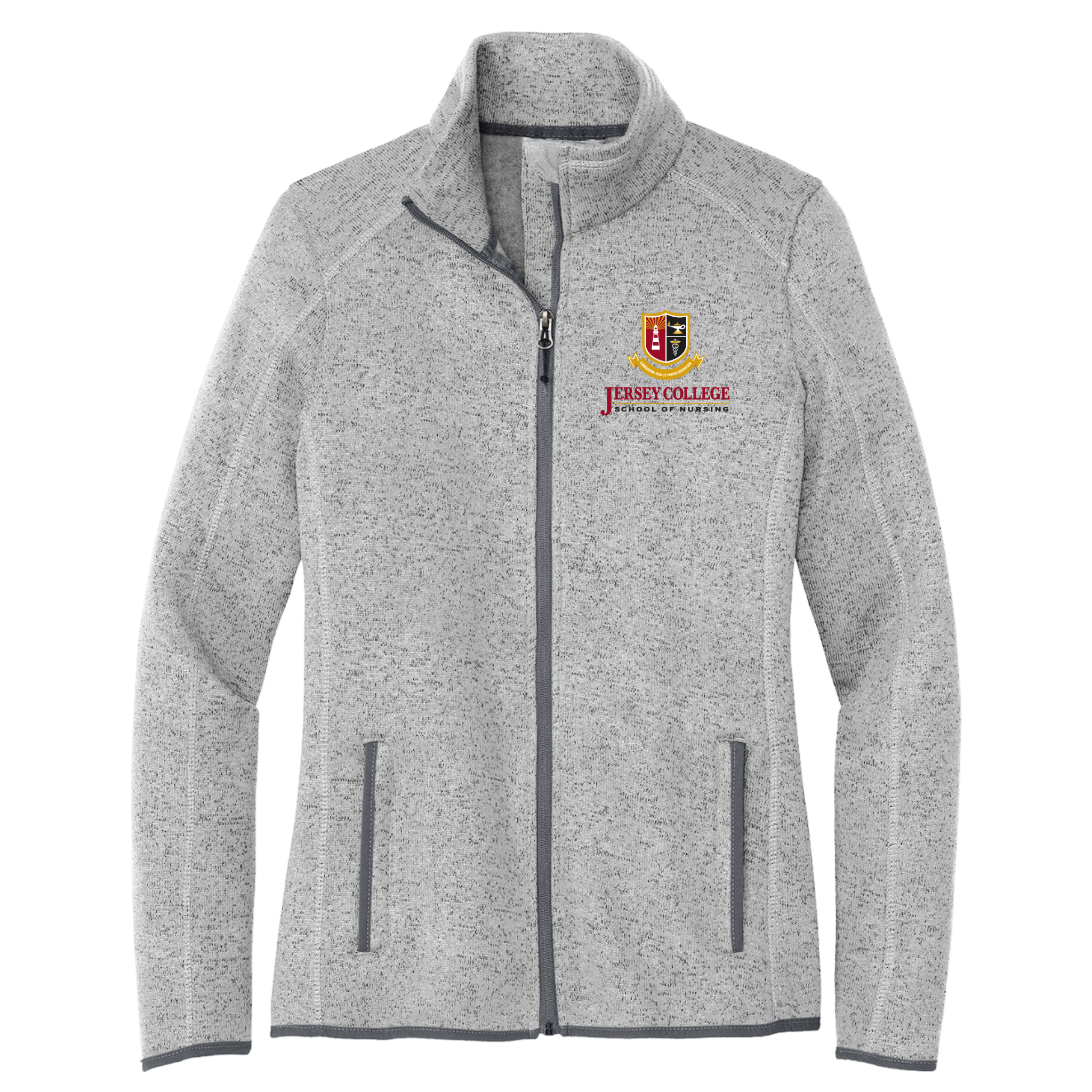 Jersey College Womens Stacked Logo Full Zip Jacket